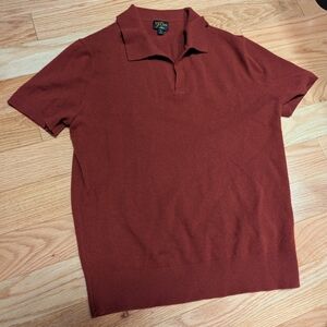 J. Crew Men's Brick Red Polo Shirt